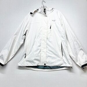 Wantdo Waterproof Ski Jacket Men's Large White Full Zip Mesh Lined Windproof
